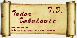 Todor Dabulović vizit kartica